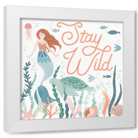 Under the Sea III White Modern Wood Framed Art Print by Marshall, Laura