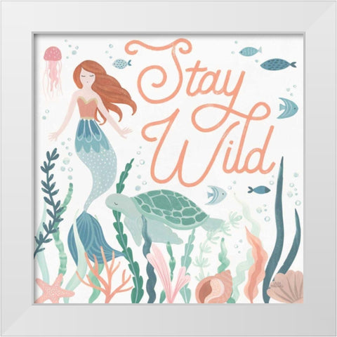 Under the Sea III White Modern Wood Framed Art Print by Marshall, Laura