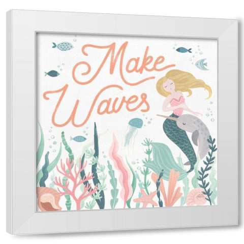 Under the Sea IV White Modern Wood Framed Art Print by Marshall, Laura