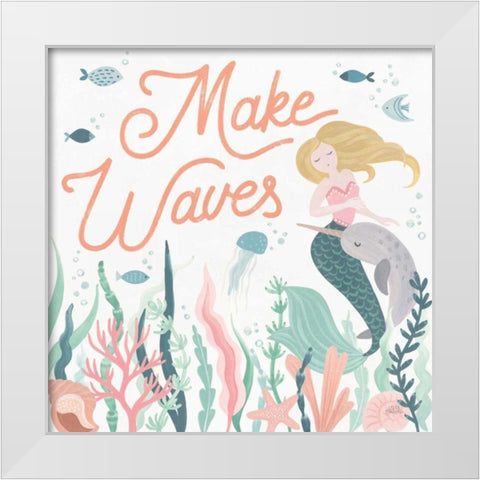 Under the Sea IV White Modern Wood Framed Art Print by Marshall, Laura