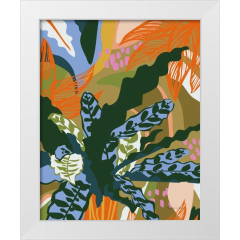 Calathea White Modern Wood Framed Art Print by Gallagher, Megan