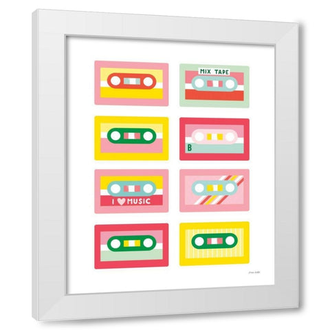 Lets Listen to Music III White Modern Wood Framed Art Print by Kelle, Ann