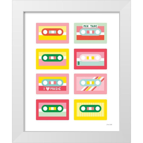 Lets Listen to Music III White Modern Wood Framed Art Print by Kelle, Ann