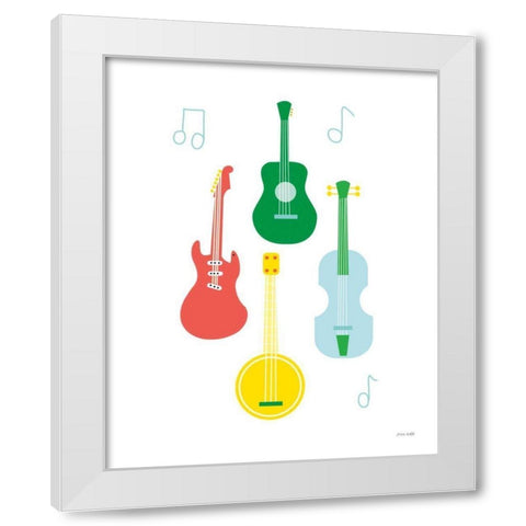 Lets Listen to Music IV White Modern Wood Framed Art Print by Kelle, Ann
