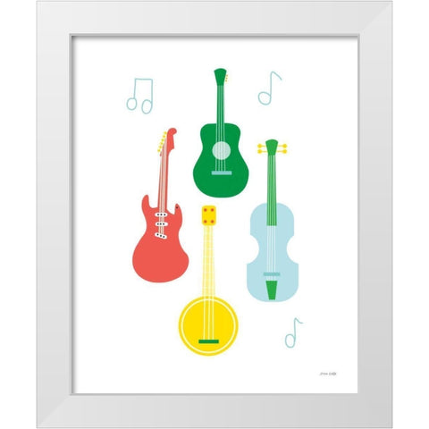 Lets Listen to Music IV White Modern Wood Framed Art Print by Kelle, Ann