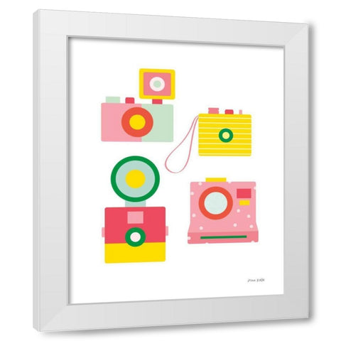 Camera Shy II White Modern Wood Framed Art Print by Kelle, Ann