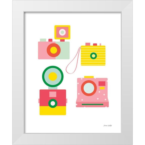 Camera Shy II White Modern Wood Framed Art Print by Kelle, Ann