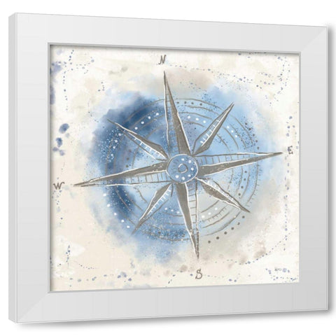 Explore the World II Blue Brown White Modern Wood Framed Art Print by Charron, Veronique