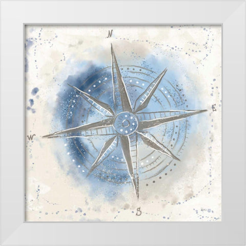 Explore the World II Blue Brown White Modern Wood Framed Art Print by Charron, Veronique