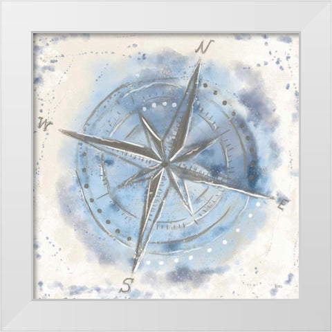 Explore the World III Blue Brown White Modern Wood Framed Art Print by Charron, Veronique