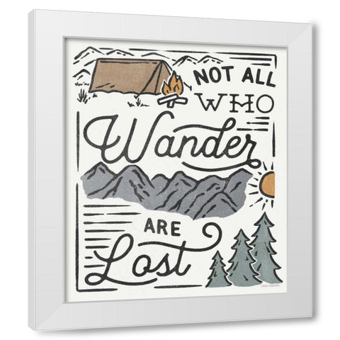 Adventurous V Wander White Modern Wood Framed Art Print by Marshall, Laura