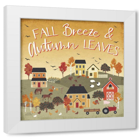Harvest Village III Script White Modern Wood Framed Art Print by Marshall, Laura