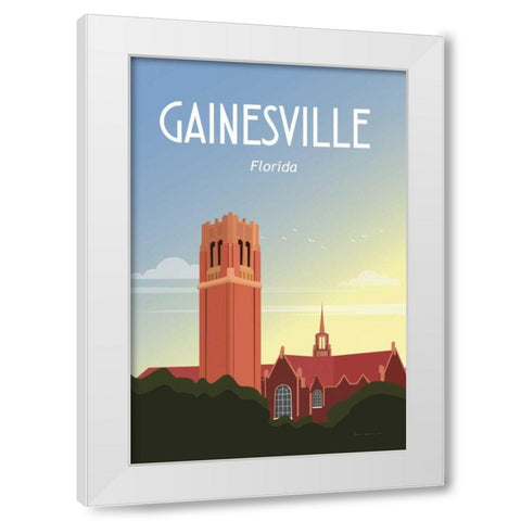 Gainesville White Modern Wood Framed Art Print by Escalante, Omar