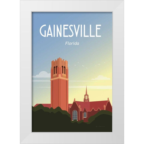 Gainesville White Modern Wood Framed Art Print by Escalante, Omar