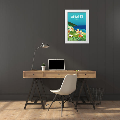 Amalfi White Modern Wood Framed Art Print by Escalante, Omar