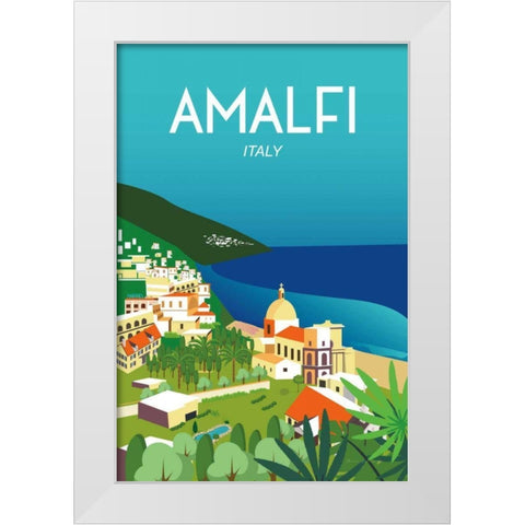 Amalfi White Modern Wood Framed Art Print by Escalante, Omar