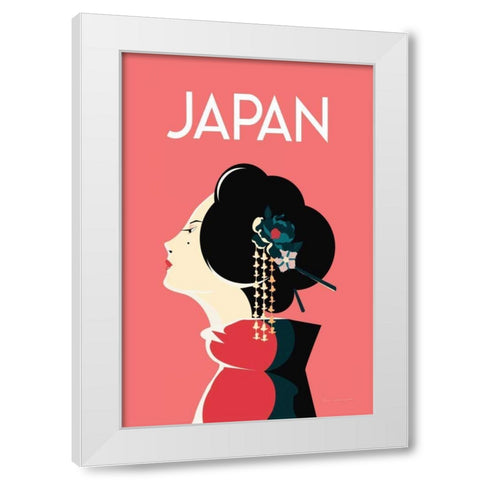 Japan White Modern Wood Framed Art Print by Escalante, Omar