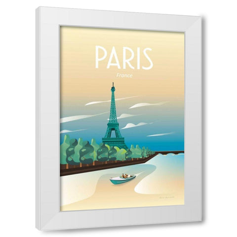 Paris White Modern Wood Framed Art Print by Escalante, Omar
