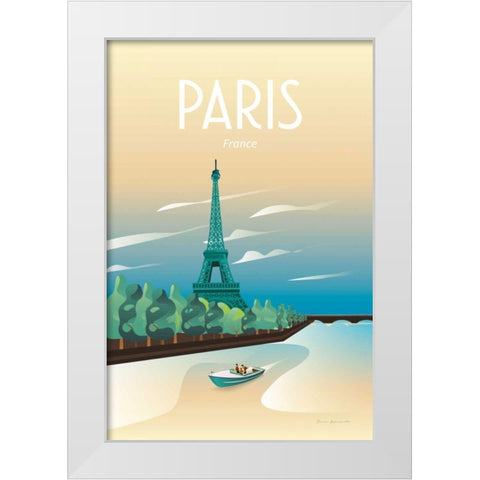 Paris White Modern Wood Framed Art Print by Escalante, Omar
