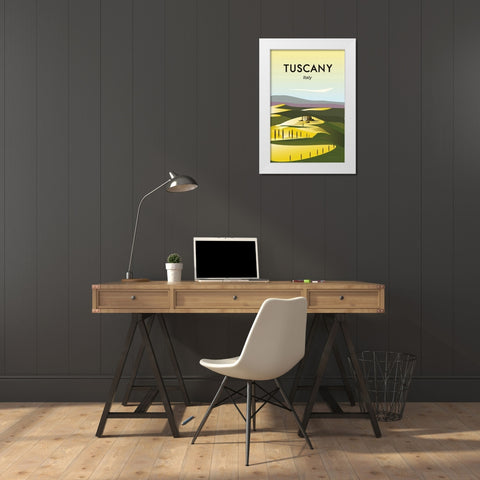 Tuscany White Modern Wood Framed Art Print by Escalante, Omar