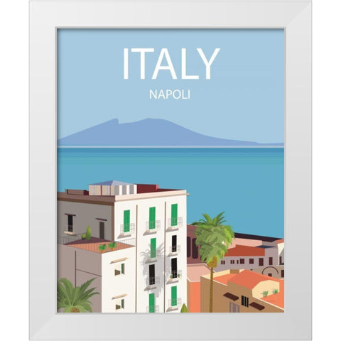 Napoli White Modern Wood Framed Art Print by Escalante, Omar