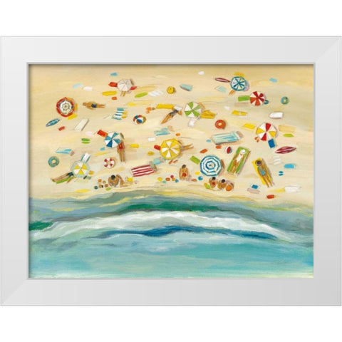 Beach Day White Modern Wood Framed Art Print by Vassileva, Silvia