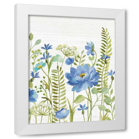 Botanical Blue VIII White Modern Wood Framed Art Print by Vassileva, Silvia