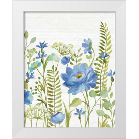 Botanical Blue VIII White Modern Wood Framed Art Print by Vassileva, Silvia