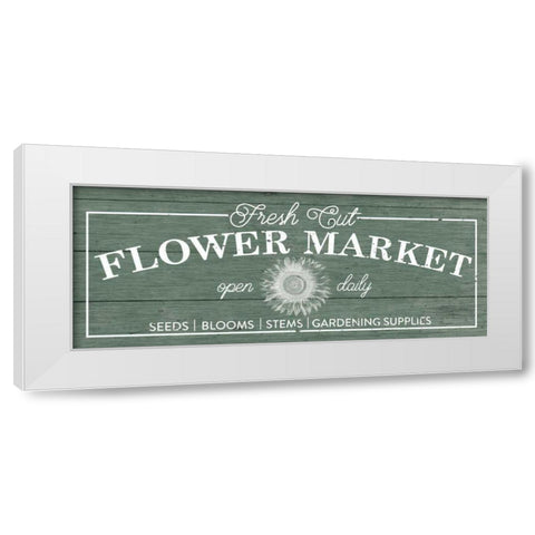 Flower Market I Sage White Modern Wood Framed Art Print by Wild Apple Portfolio
