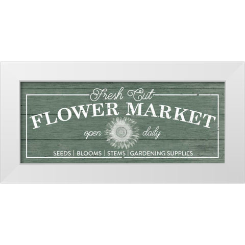 Flower Market I Sage White Modern Wood Framed Art Print by Wild Apple Portfolio