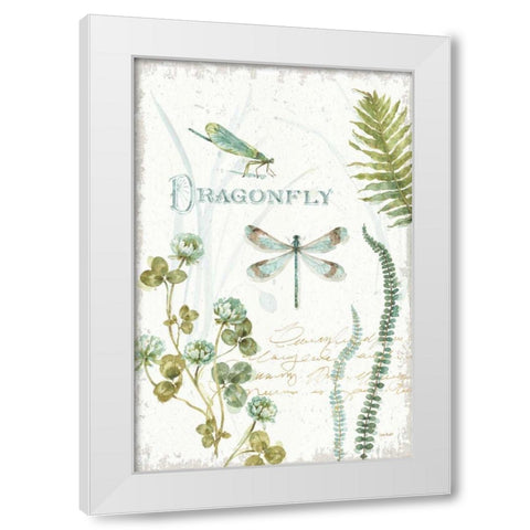 My Greenhouse Botanical Dragonfly White Modern Wood Framed Art Print by Audit, Lisa