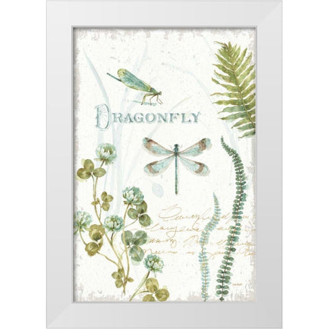 My Greenhouse Botanical Dragonfly White Modern Wood Framed Art Print by Audit, Lisa