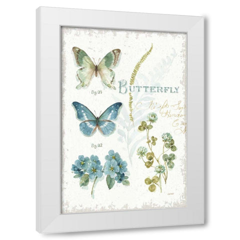 My Greenhouse Botanical Butterfly White Modern Wood Framed Art Print by Audit, Lisa