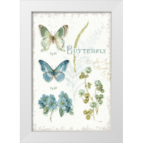 My Greenhouse Botanical Butterfly White Modern Wood Framed Art Print by Audit, Lisa