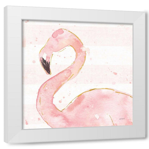Flamingo Fever III Light No Words White Modern Wood Framed Art Print by Tavoletti, Anne