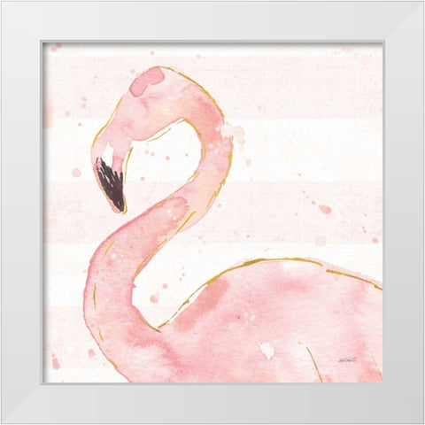 Flamingo Fever III Light No Words White Modern Wood Framed Art Print by Tavoletti, Anne