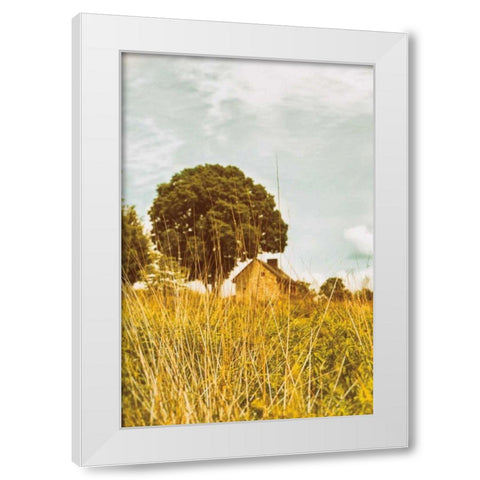 Grass and Sky White Modern Wood Framed Art Print by Aledanda