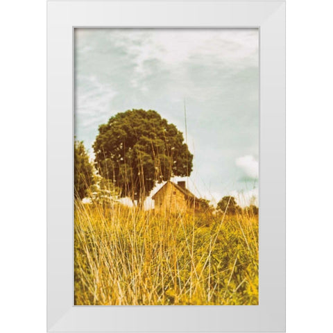 Grass and Sky White Modern Wood Framed Art Print by Aledanda