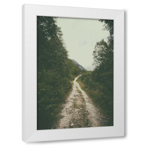 The Path We Followed White Modern Wood Framed Art Print by Aledanda