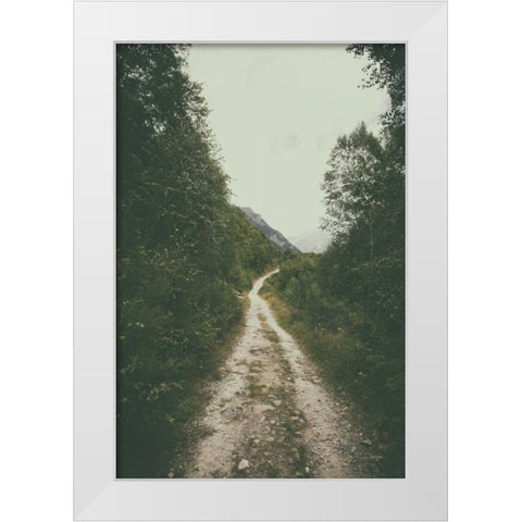 The Path We Followed White Modern Wood Framed Art Print by Aledanda