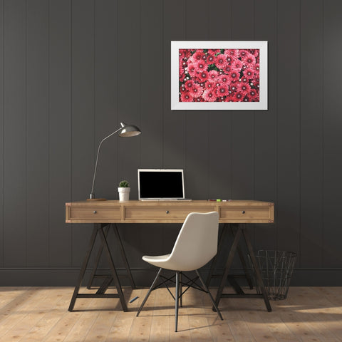 Autumn Flowers I White Modern Wood Framed Art Print by Marshall, Laura