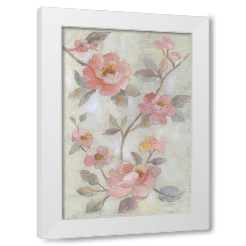 Romantic Spring Flowers I White Modern Wood Framed Art Print by Vassileva, Silvia