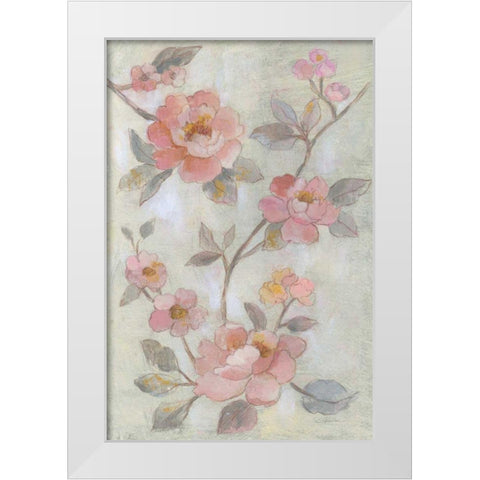 Romantic Spring Flowers I White Modern Wood Framed Art Print by Vassileva, Silvia