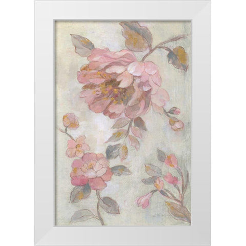Romantic Spring Flowers II White Modern Wood Framed Art Print by Vassileva, Silvia
