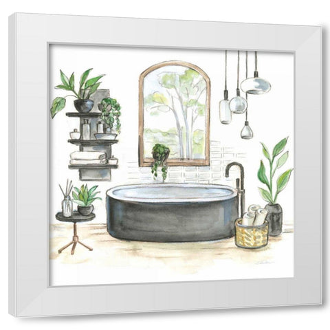 Black Bathtub I White Modern Wood Framed Art Print by Vassileva, Silvia