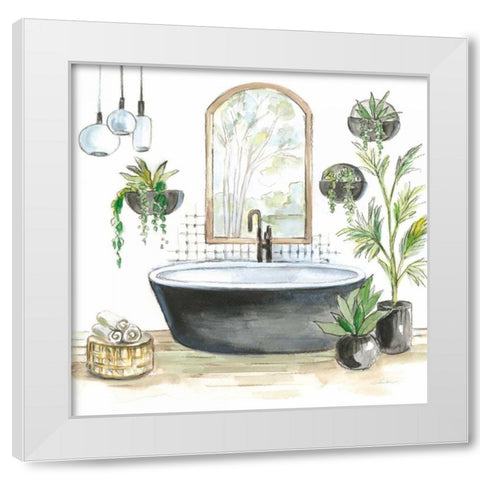 Black Bathtub II White Modern Wood Framed Art Print by Vassileva, Silvia