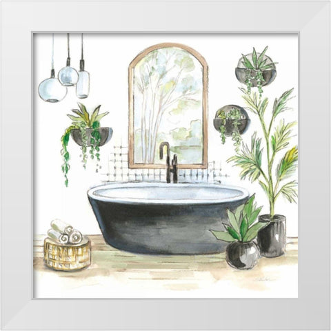 Black Bathtub II White Modern Wood Framed Art Print by Vassileva, Silvia