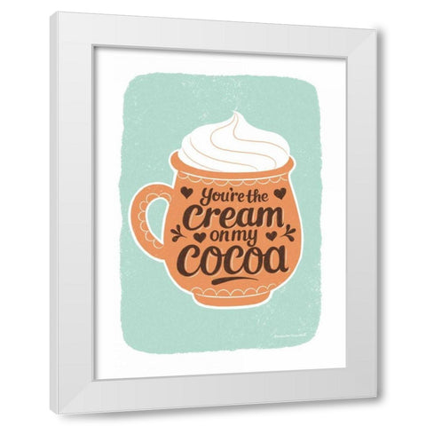 Cream on My Cocoa White Modern Wood Framed Art Print by Snowdon, Alexandra