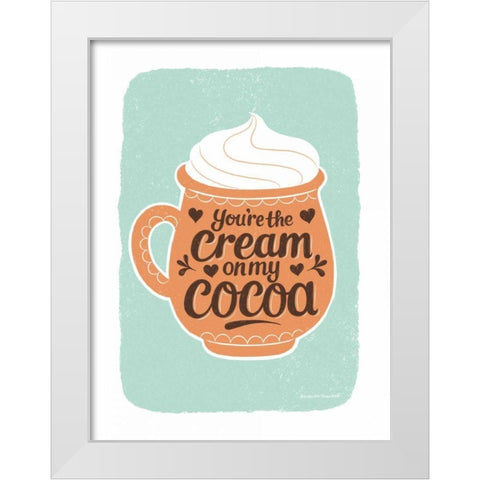 Cream on My Cocoa White Modern Wood Framed Art Print by Snowdon, Alexandra