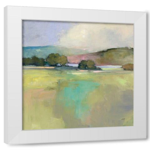 Distant Lake White Modern Wood Framed Art Print by Purinton, Julia